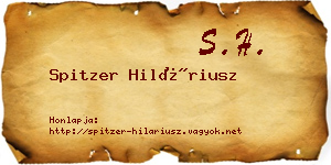 Spitzer Hiláriusz névjegykártya
